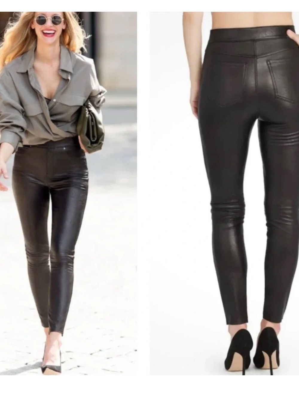 SPANX Black Faux Leather Skinny Leggings